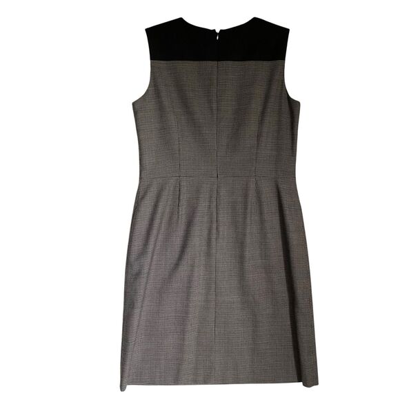 Brooks Brothers Sheath Dress 12 Gray Houndstooth Wool Career Office Wear - Picture 2 of 13